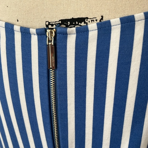 Kate Spade ♠️ Basket Stripe blue white Ponte Fiorella Dress Sz large XL - Picture 9 of 9